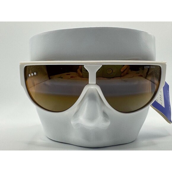 NWT Vintage Cebe Basic Sport Sunglasses | Model 1987 White with Cutouts France - Picture 2 of 10